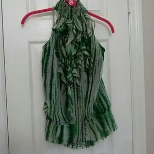 Juniors ruffled halter top